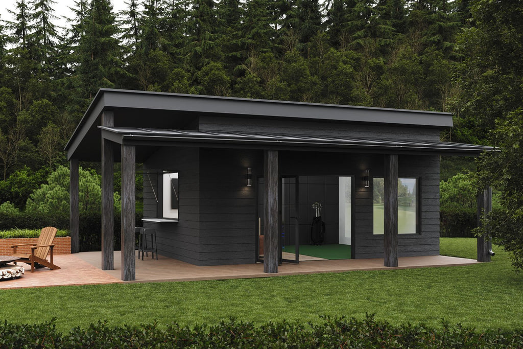 Lean-To 15x25 Golf Sim Studio